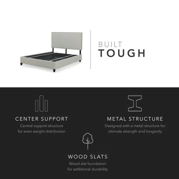 Madison Upholstered Low Profile Platform Bed, California King For Cheap - Image 4