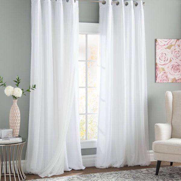 52  W x 84  L Brockham Solid Room Darkening Grommet Curtain Panels (Set of 2) Online Hot Sale