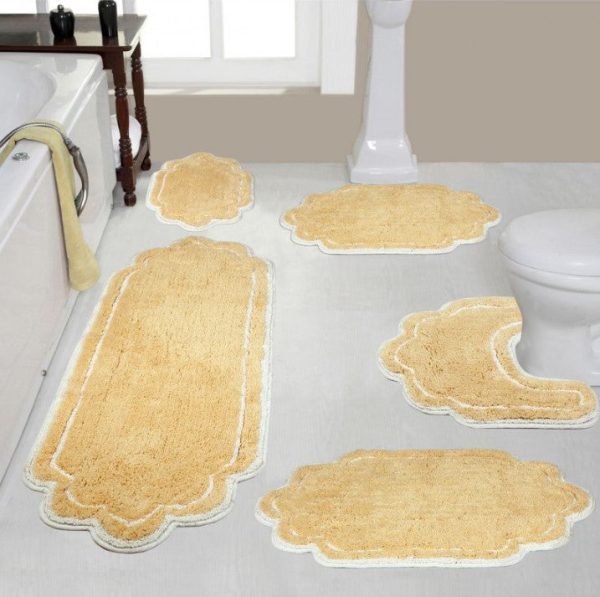 Allure Collection Cotton Tufted Bath Rug Set Set of 5 Online now