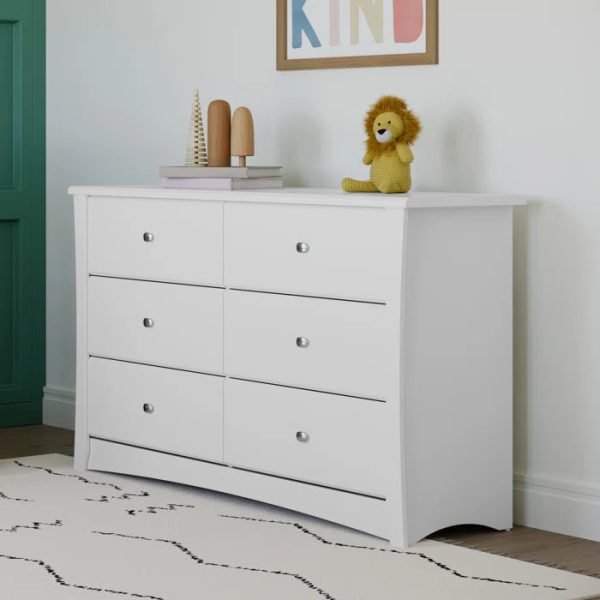 Crescent 53.35   Wide 6 - Drawer Double Dresser For Discount