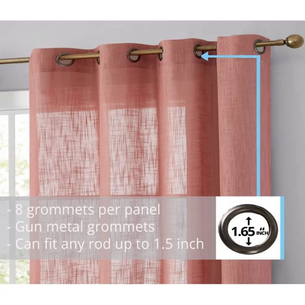Aleksander Solid Semi-Sheer Grommet Curtain Panels, 54  W x 84  L (Set of 2) Cheap - Image 2