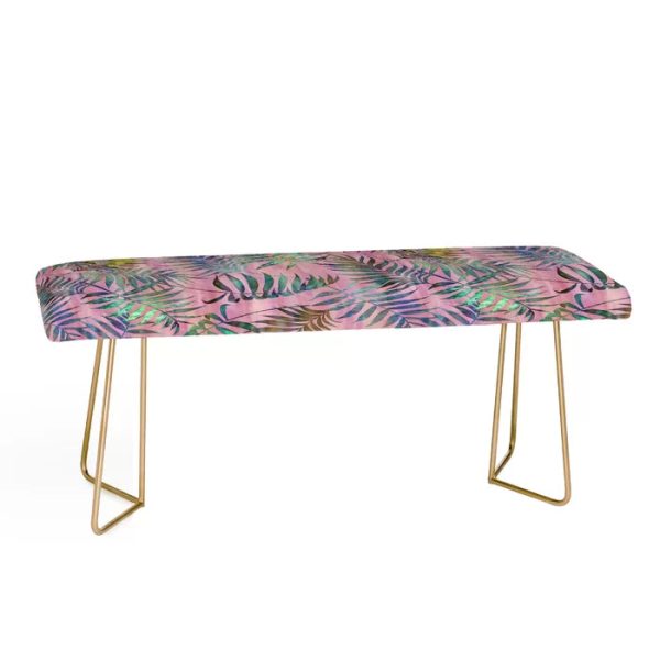 Schatzi Brown Reeya Tropical Upholstered Bench Fashion - Image 3