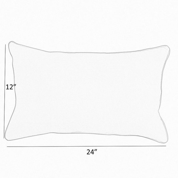 Sunbrella Canvas Granite Corded Indoor Outdoor Pillows Set - 16 in x 26 in, Set of 2 pillows Supply - Image 3