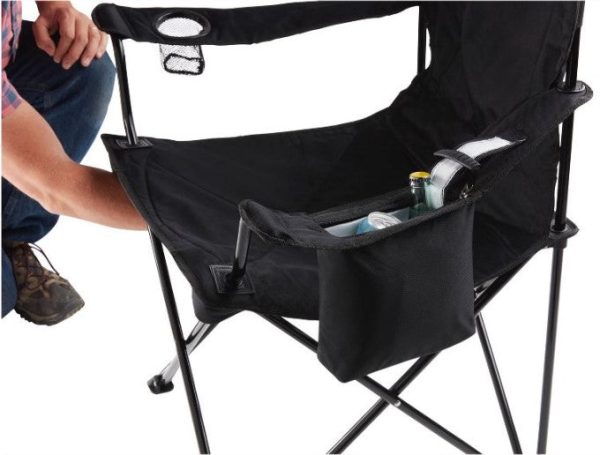 Quad Portable Camping Chair with Built-In Cooler - Black Hot on Sale - Image 2
