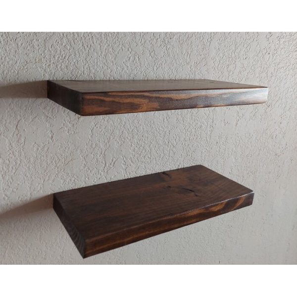 1.5  H x 18  W x 7  D Russo Pine Solid Wood Floating Shelf (Set of 2) For Discount - Image 2
