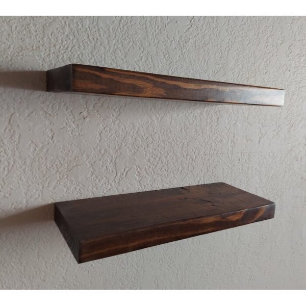 1.5  H x 18  W x 7  D Russo Pine Solid Wood Floating Shelf (Set of 2) For Discount - Image 5