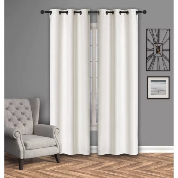 Miera Solid Room Darkening Thermal Grommet Curtain Panels (Set of 4) Online Sale - Image 2