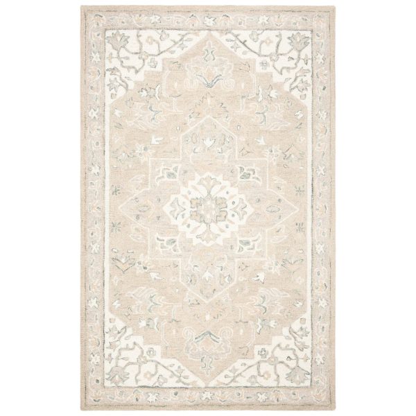 SAFAVIEH Handmade Micro-Loop Heidegunde Wool Rug - 2 3  x 11  Runner - Beige Ivory For Cheap - Image 2