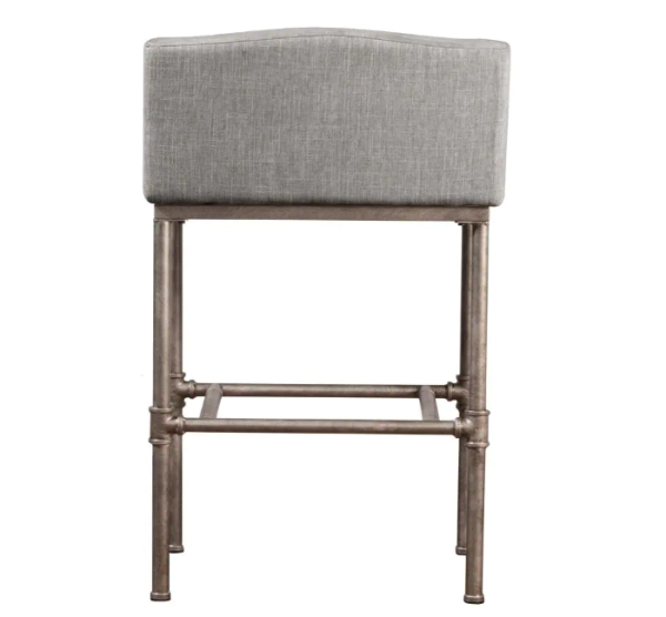 Dillon Metal 35.25 in. Textured Silver Counter Height Stool (SET OF 2) Hot on Sale - Image 2