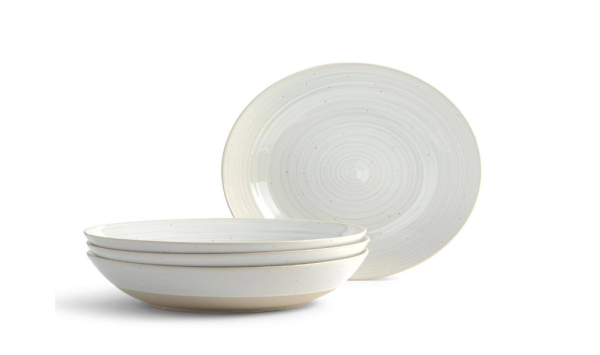 Siterra 16-Piece Casual Rustic White Stoneware Dinnerware Set (Service for 4) Online Hot Sale - Image 2