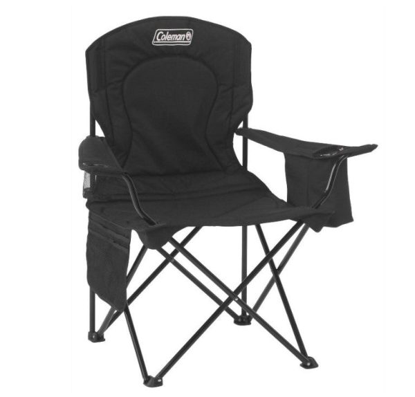 Quad Portable Camping Chair with Built-In Cooler - Black Hot on Sale