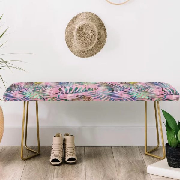Schatzi Brown Reeya Tropical Upholstered Bench Fashion
