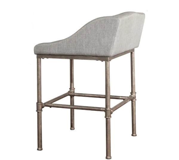 Dillon Metal 35.25 in. Textured Silver Counter Height Stool (SET OF 2) Hot on Sale - Image 3