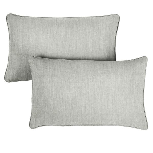 Sunbrella Canvas Granite Corded Indoor Outdoor Pillows Set - 16 in x 26 in, Set of 2 pillows Supply - Image 2