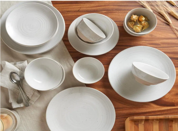 Siterra 16-Piece Casual Rustic White Stoneware Dinnerware Set (Service for 4) Online Hot Sale - Image 3
