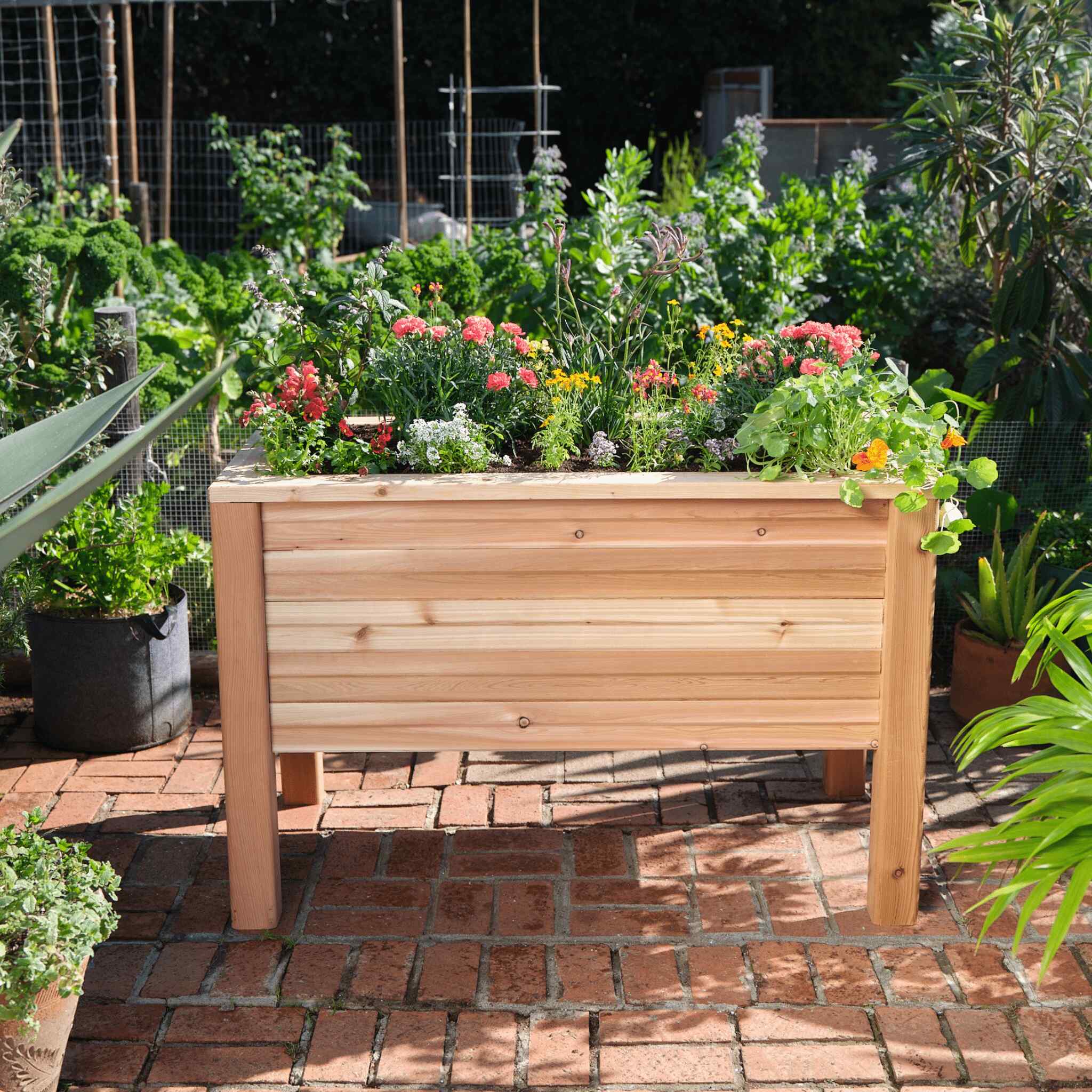 Small Cedar Elevated Planter 25.5  x 47  x 31  Online Sale